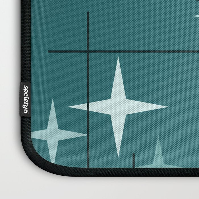 Mid Century Modern Stars (Ocean Green) Laptop Sleeve Gallery Image 3