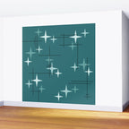 Mid Century Modern Stars (Ocean Green) Wall Mural Gallery Image 2