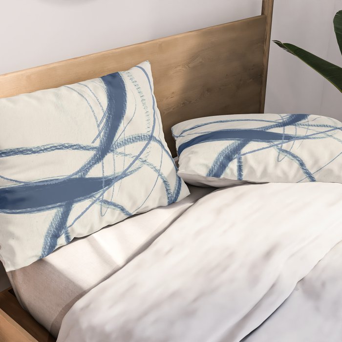 Minimal Abstract Line Art 17 Pillow Sham Gallery Image 2