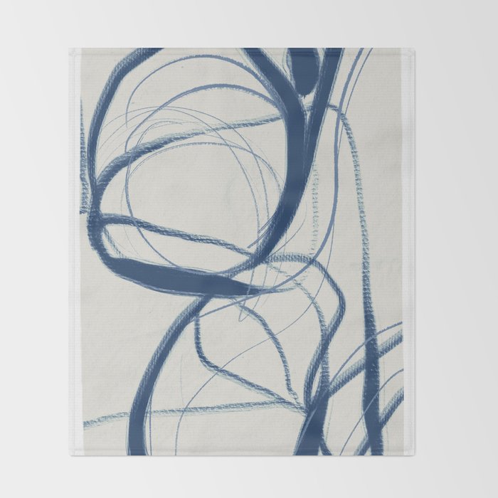 Minimal Abstract Line Art 17 Throw Blanket Gallery Image 2