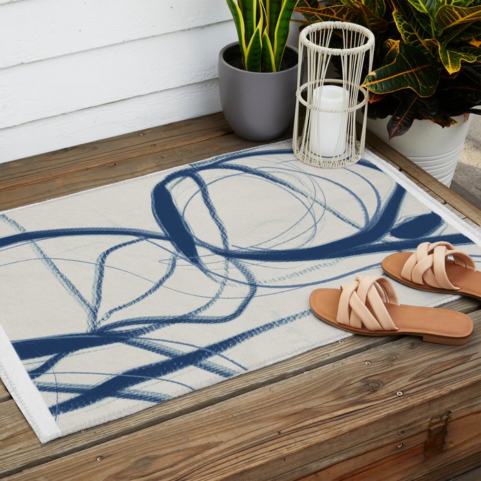 Minimal Abstract Line Art 17 Outdoor Rug Gallery Image 2
