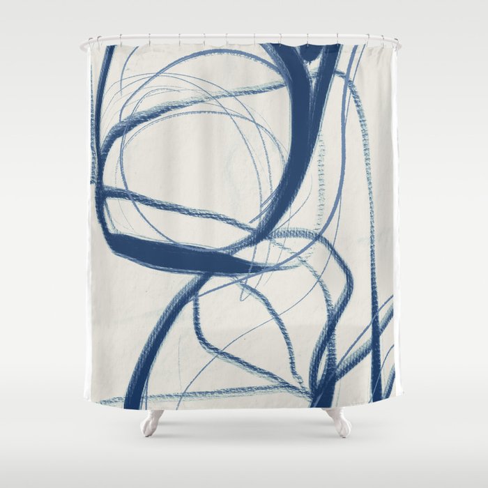 Minimal Abstract Line Art 17 Shower Curtain Gallery Image 1