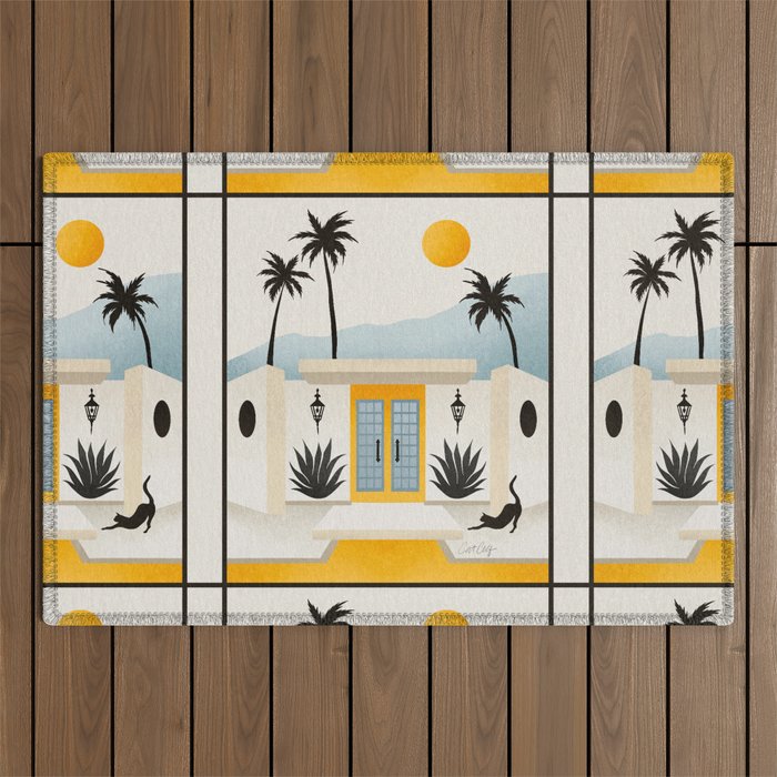 Palm Springs Home â Yellow & Blue Outdoor Rug Gallery Image 1