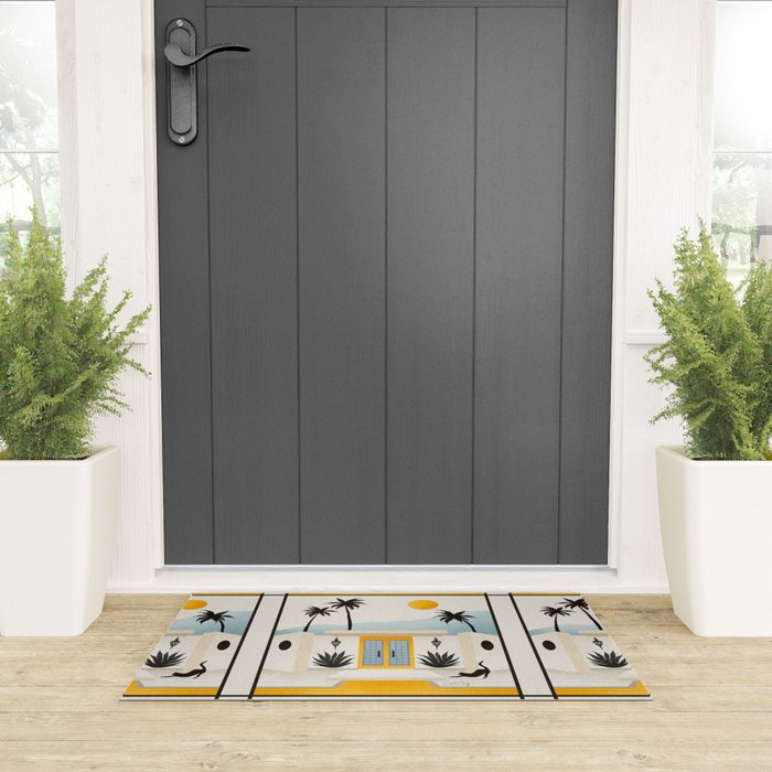 Palm Springs Home â Yellow & Blue Welcome Mat Gallery Image 3