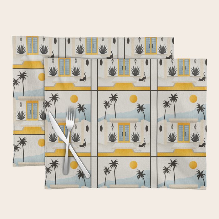 Palm Springs Home â Yellow & Blue Placemat Gallery Image 1