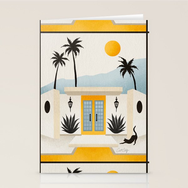 Palm Springs Home â Yellow & Blue Stationery Card Gallery Image 2