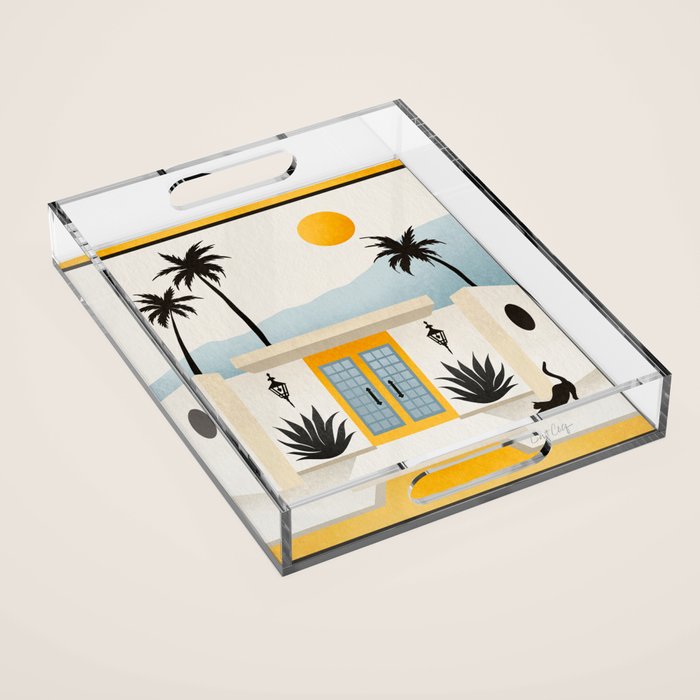 Palm Springs Home â Yellow & Blue Acrylic Tray Gallery Image 1