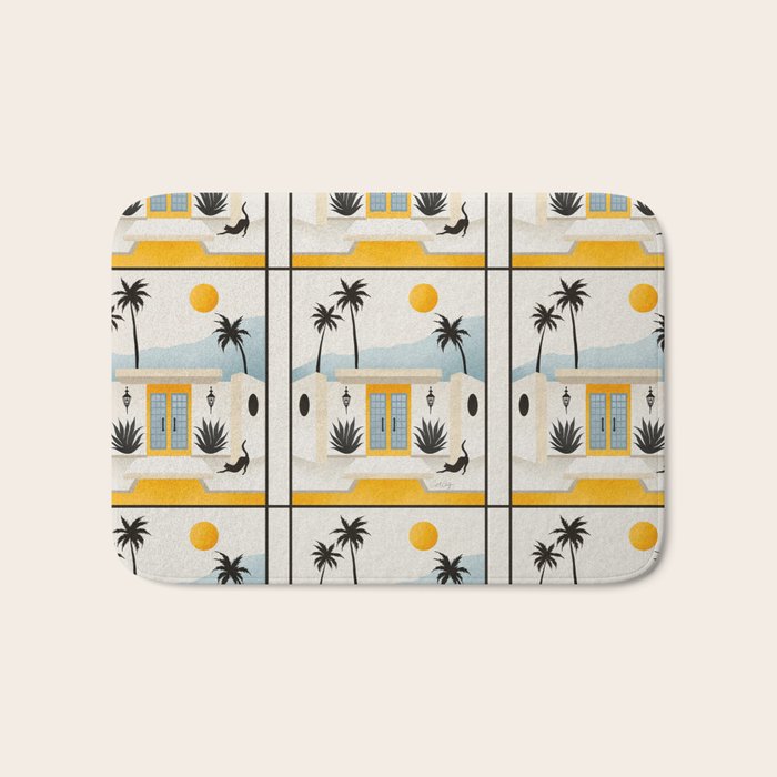 Palm Springs Home â Yellow & Blue Bath Mat Gallery Image 1