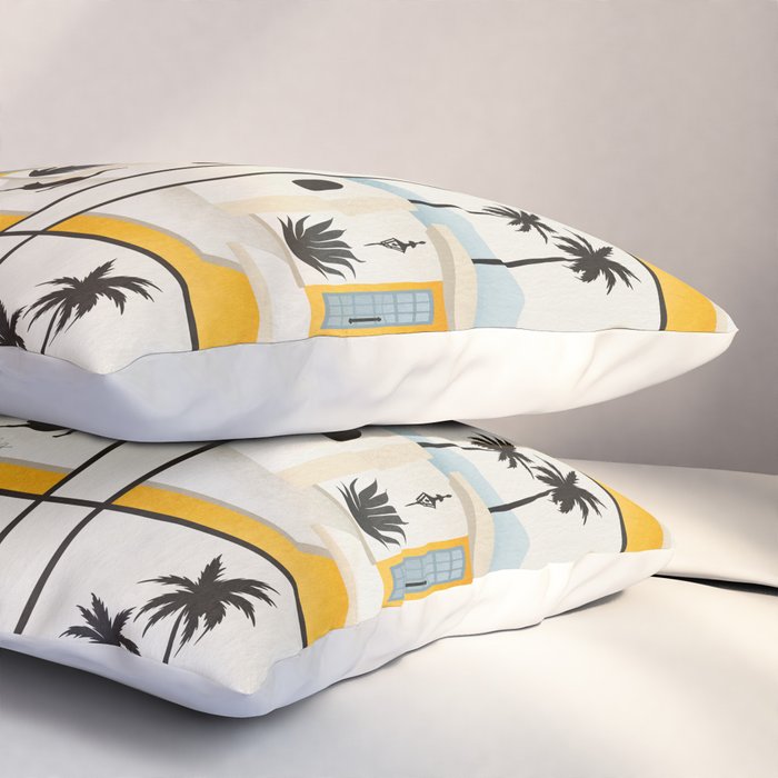 Palm Springs Home â Yellow & Blue Pillow Sham Gallery Image 3