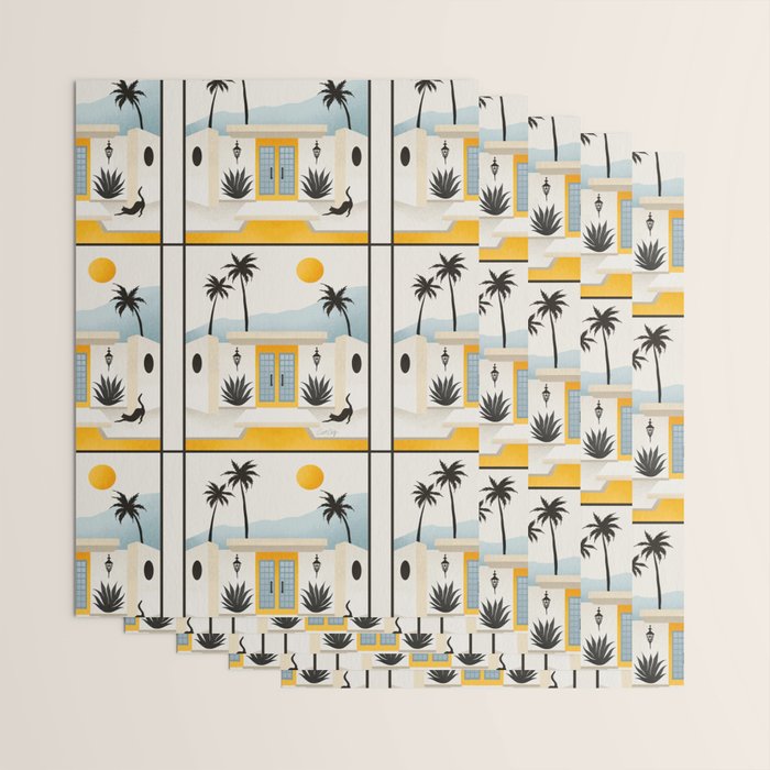 Palm Springs Home â Yellow & Blue Wrapping Paper Gallery Image 3