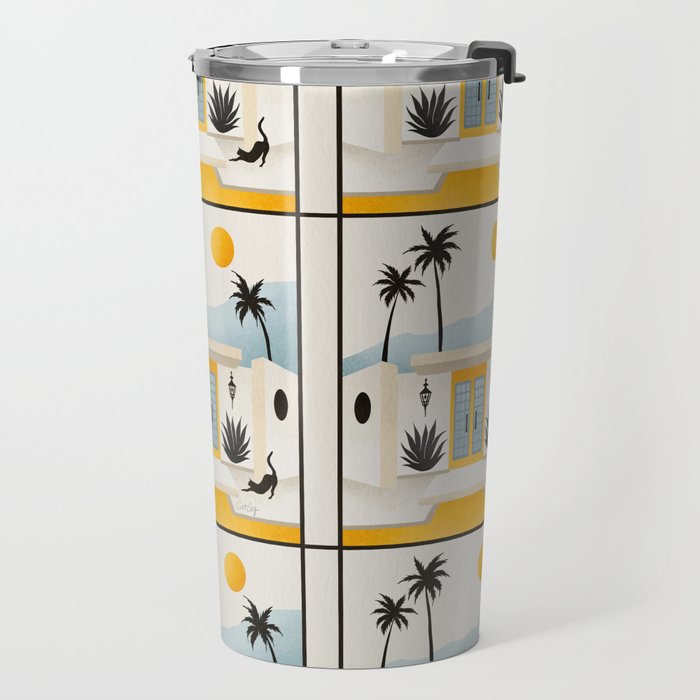Palm Springs Home â Yellow & Blue Travel Mug Gallery Image 2