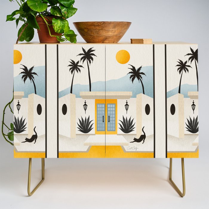 Palm Springs Home â Yellow & Blue Credenza Gallery Image 1
