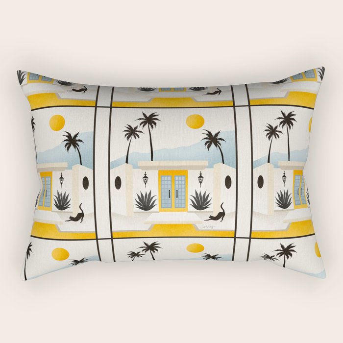 Palm Springs Home â Yellow & Blue Rectangular Pillow Gallery Image 2