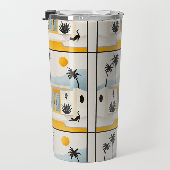 Palm Springs Home â Yellow & Blue Travel Mug Gallery Image 3