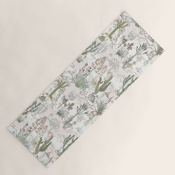 whimsical cactus landscape airy Yoga Mat Gallery Image 1