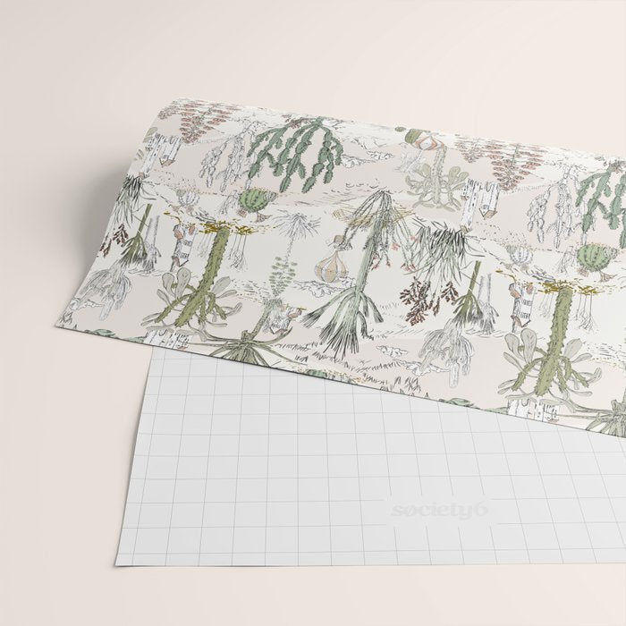 whimsical cactus landscape airy Wrapping Paper Gallery Image 2