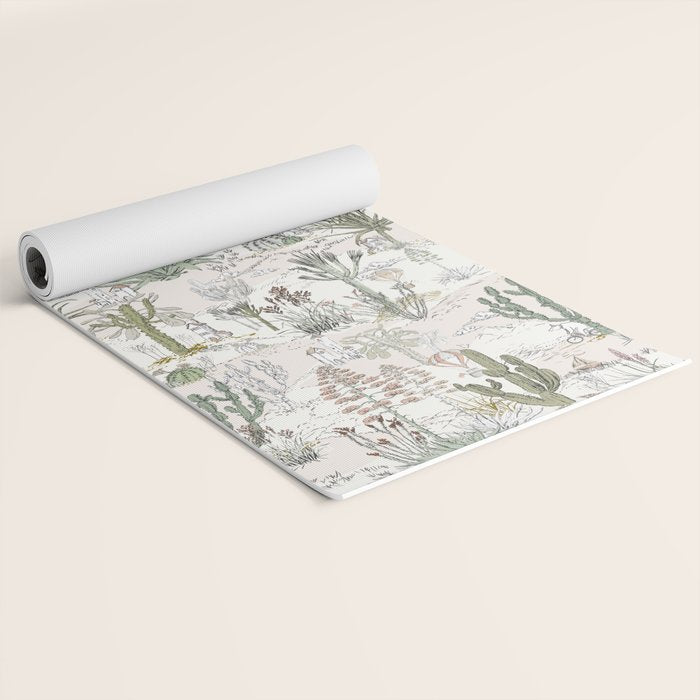 whimsical cactus landscape airy Yoga Mat Gallery Image 2