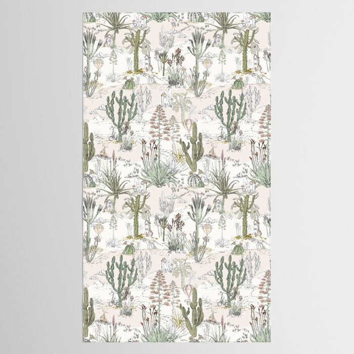 whimsical cactus landscape airy Tablecloth Gallery Image 2