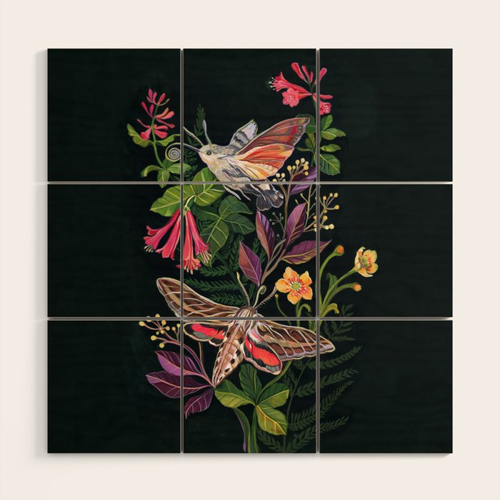 Hummingbird Moth Wood Wall Art Gallery Image 1