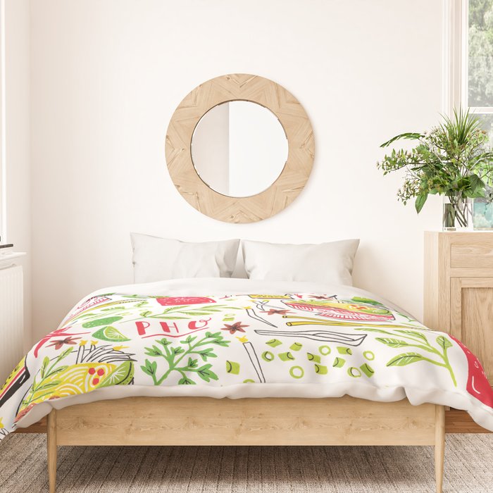 Vietnamese Pho Soup Sriracha Duvet Cover Gallery Image 3