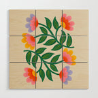 Symmetrical Flowers 1 Wood Wall Art Gallery Image 1