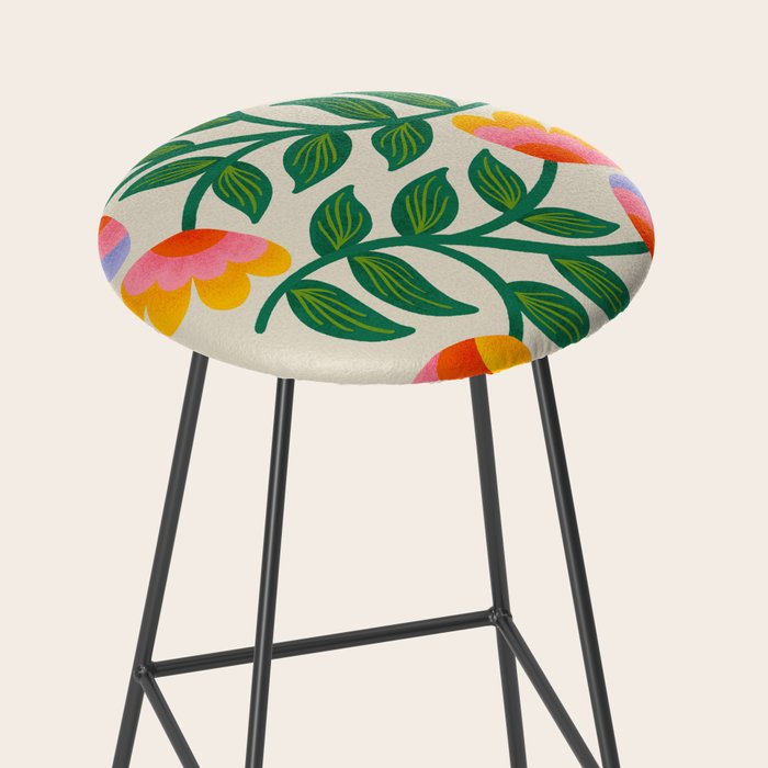 Symmetrical Flowers 1 Stool Gallery Image 2