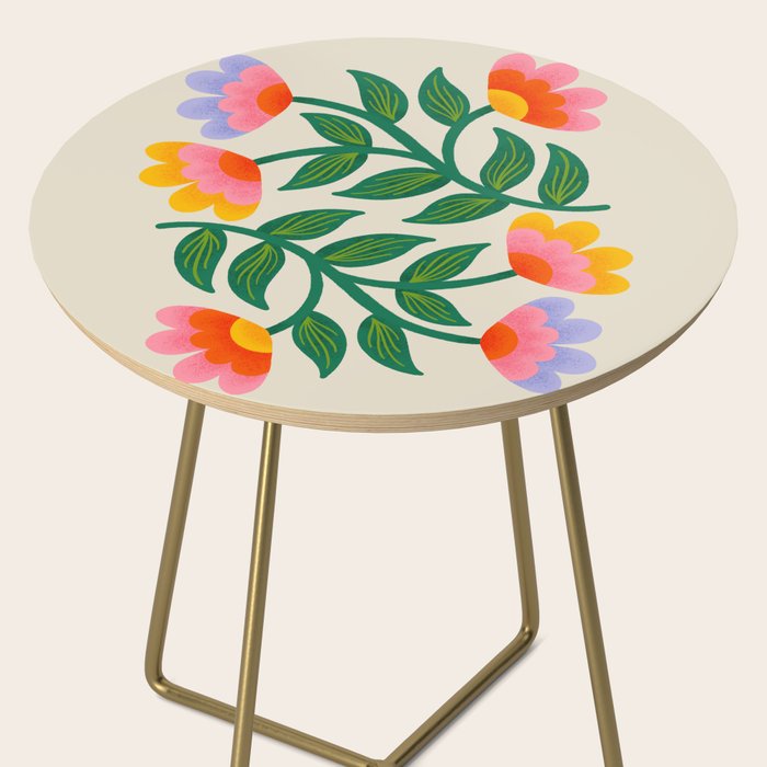 Symmetrical Flowers 1 Side Table Gallery Image 2