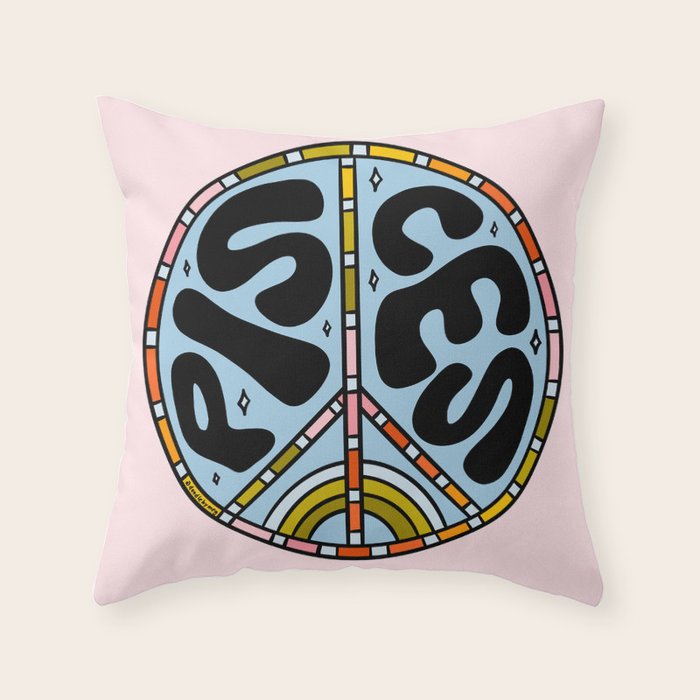 Pisces Peace Sign Throw Pillow Gallery Image 6