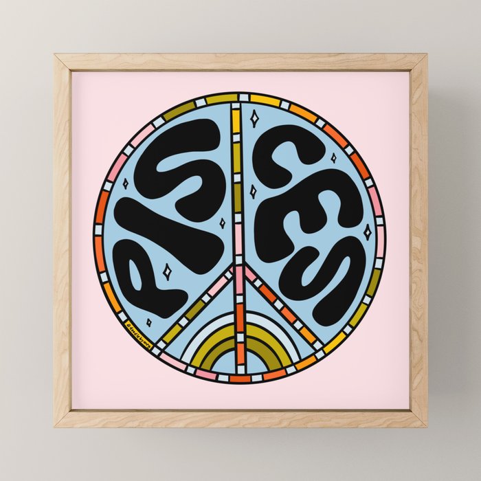 Pisces Peace Sign Mini Art Print Gallery Image 1