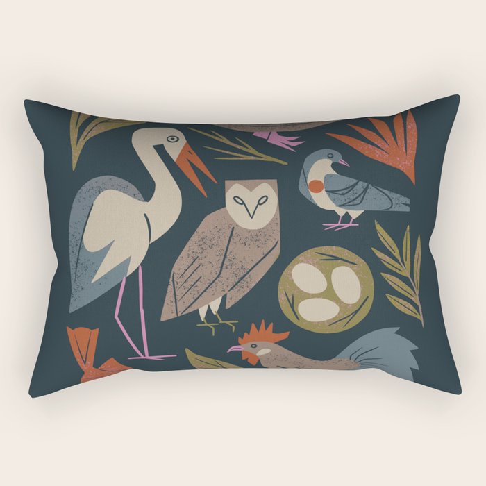Bird Friends Rectangular Pillow Gallery Image 2