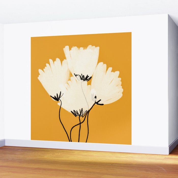 The Cosmo Yellow Flowers Wall Mural Gallery Image 2