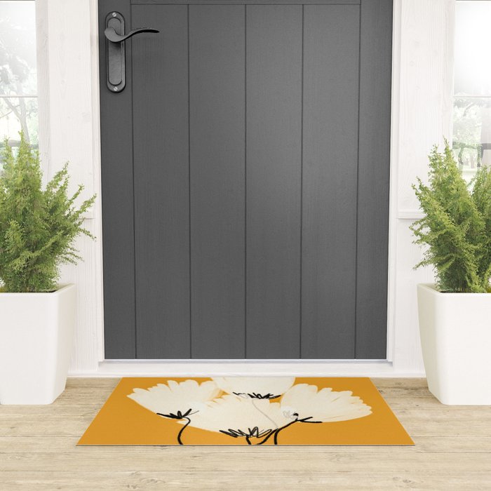The Cosmo Yellow Flowers Welcome Mat Gallery Image 3