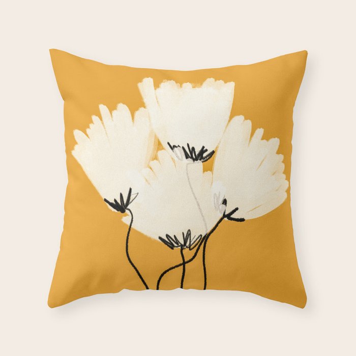 The Cosmo Yellow Flowers Throw Pillow Gallery Image 6
