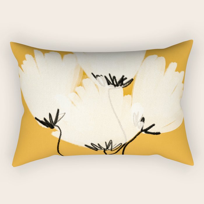 The Cosmo Yellow Flowers Rectangular Pillow Gallery Image 2