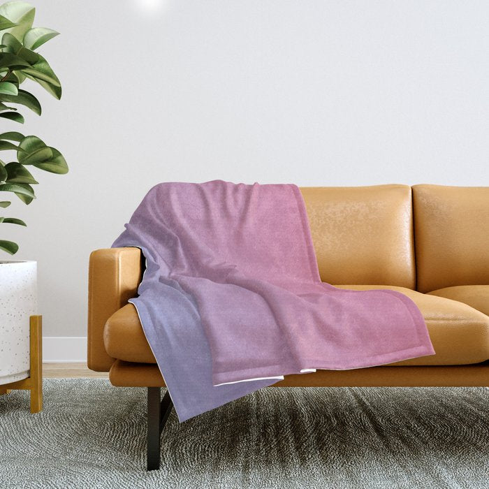 Dreamy Pink Lavender Ombre Gradient Throw Blanket Gallery Image 1