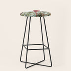 Cardinal Christmas Wreath, Floral Prints Stool Gallery Image 1