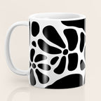 Abstract black and white flower nature art pattern Coffee Mug Gallery Image 3