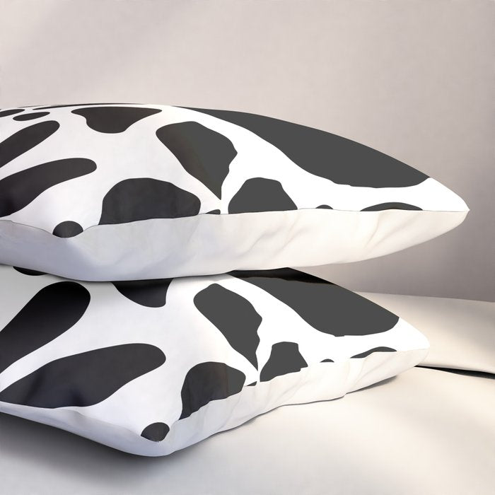 Abstract black and white flower nature art pattern Pillow Sham Gallery Image 3