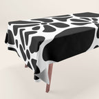 Abstract black and white flower nature art pattern Tablecloth Gallery Image 1