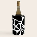 Abstract black and white flower nature art pattern Wine Chiller Gallery Image 1