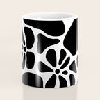 Abstract black and white flower nature art pattern Coffee Mug Gallery Image 4