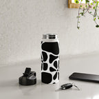 Abstract black and white flower nature art pattern Water Bottle Gallery Image 4