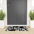 Abstract black and white flower nature art pattern Welcome Mat Gallery Image 3
