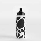 Abstract black and white flower nature art pattern Water Bottle Gallery Image 2