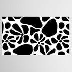 Abstract black and white flower nature art pattern Tablecloth Gallery Image 2