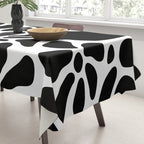 Abstract black and white flower nature art pattern Tablecloth Gallery Image 3
