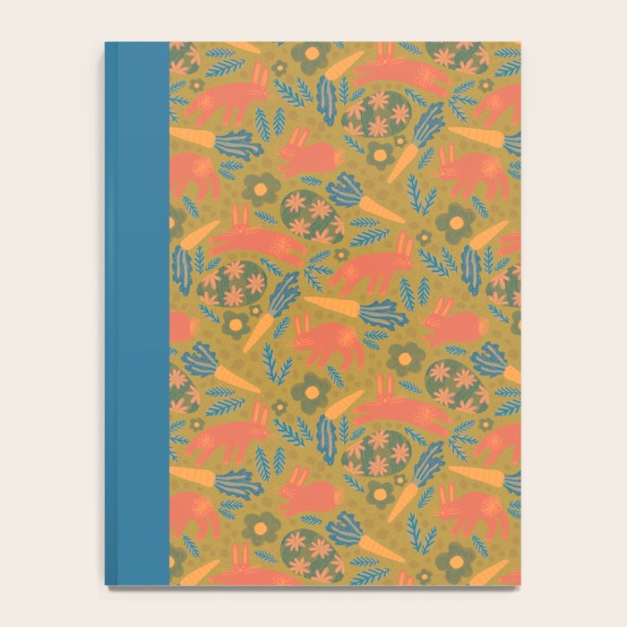 Cute Colorful Rabbits & Decorative Eggs in Terracotta & Green Notebook Gallery Image 4
