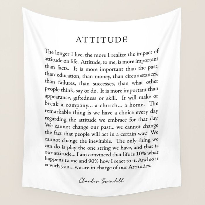 Charles Swindoll Quote, Attitude Wall Tapestry Gallery Image 1