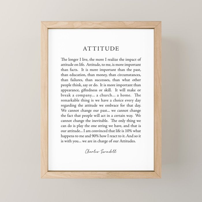 Charles Swindoll Quote, Attitude Mini Art Print Gallery Image 1