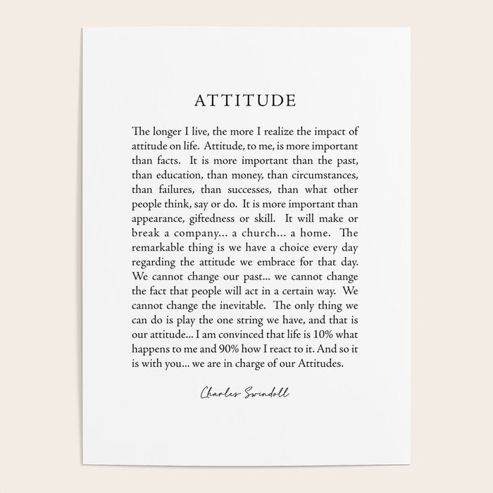 Charles Swindoll Quote, Attitude Poster Gallery Image 1